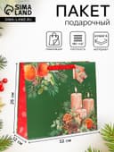Пакет подарочный новогодний ламинированный «Уют», люкс, 36×32×12 см