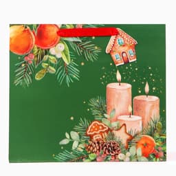 Пакет подарочный новогодний ламинированный «Уют», люкс, 36×32×12 см