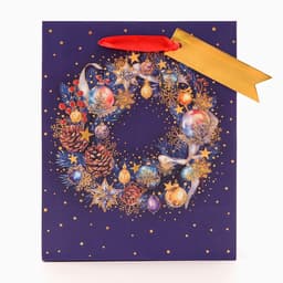 Пакет подарочный новогодний ламинированный «Праздничный венок», 18×22.3×10 см