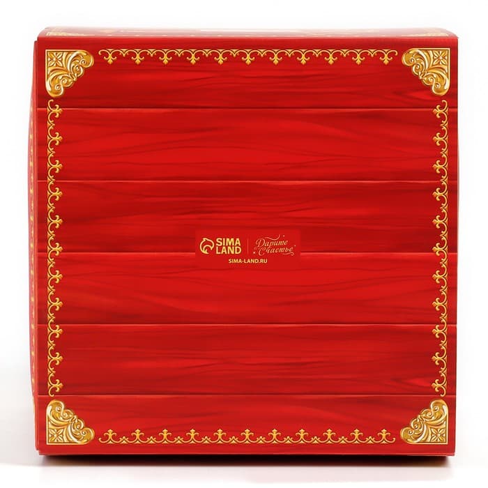 Коробка кондитерская с окном, сундук, «Новогодняя почта», 20×20×20 см,