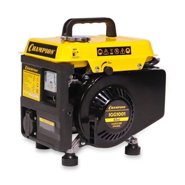 Генератор бензиновый инверторный CHAMPION IGG 1001, 2Т, 1.1 кВт, 220 В, 2.2 л, ручной старт