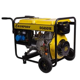 Генератор дизельный CHAMPION DG6501E, 4Т, 5.5 кВт, 220/12 В, ручной/электростарт, колеса