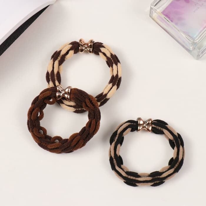 Резинка для волос «Дженис», объём штрихи, 5.5 см, МИКС