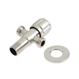 Кран двойной ZEIN engr, 1/2" × 1/2", один вентиль, кран-букса керамика, нерж. сталь, сатин