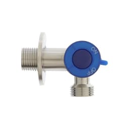 Кран двойной ZEIN engr, 1/2" × 1/2", два вентиля, кран-букса керамика, нерж. сталь, сатин