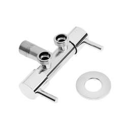 Кран двойной ZEIN engr, 1/2" × 1/2", два вентиля, кран-букса керамика, нерж. сталь, хром