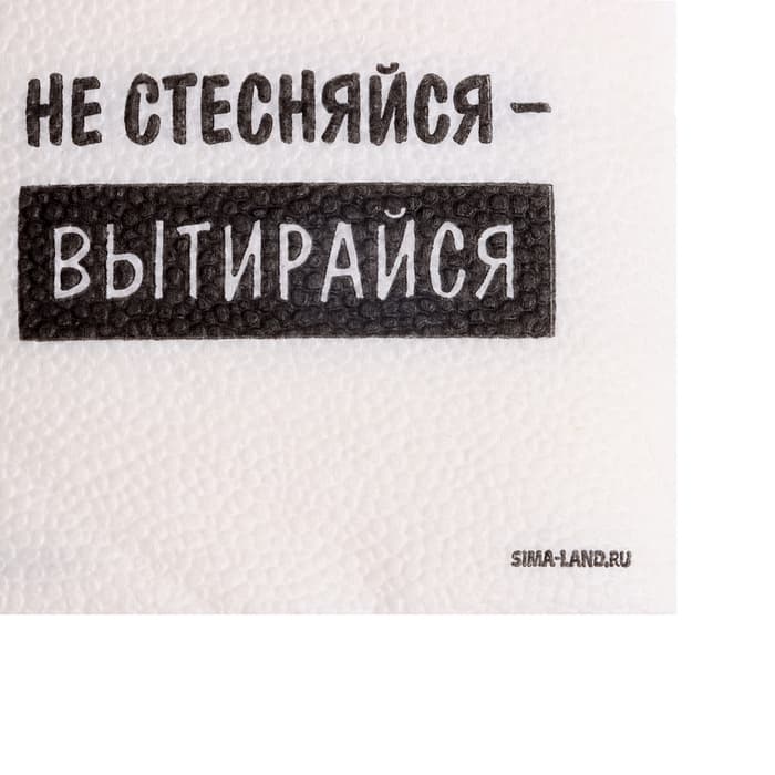 Салфетки бумажные однослойные «Не стесняйся-вытирайся», 24×24 см, набор 20 шт.