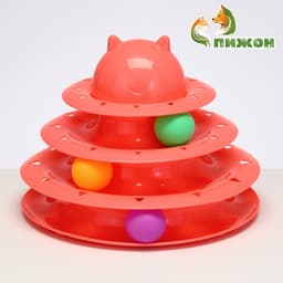 Игровой комплекс для коше «Пижон», 24.5×24.5×13 см, с 3 шариками, розовый