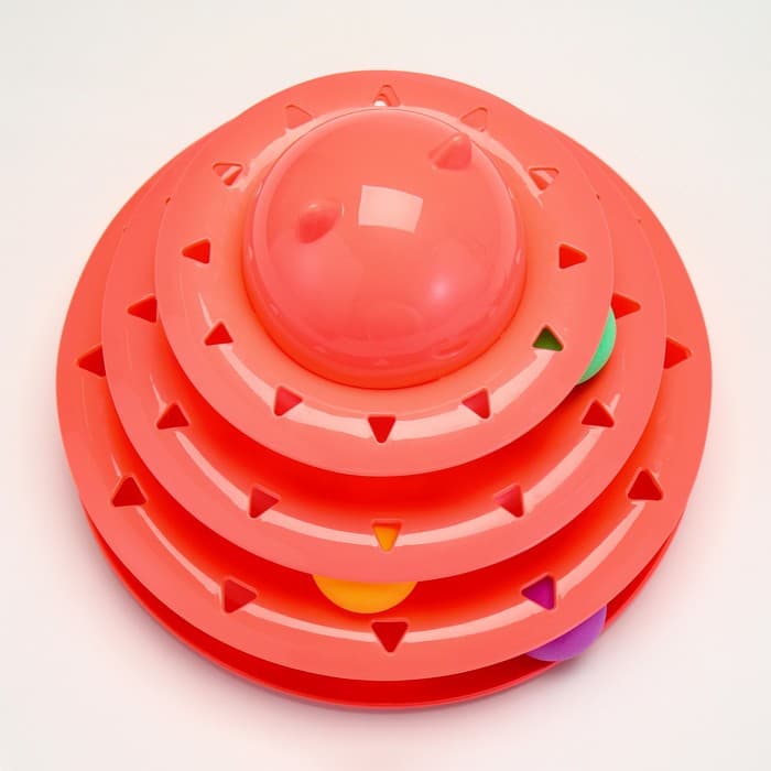 Игровой комплекс для коше «Пижон», 24.5×24.5×13 см, с 3 шариками, розовый