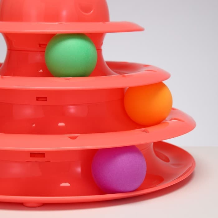 Игровой комплекс для коше «Пижон», 24.5×24.5×13 см, с 3 шариками, розовый