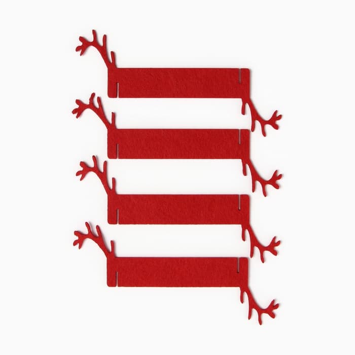 Набор колец для салфеток «Олень», 4 шт., красное, 15×5 см