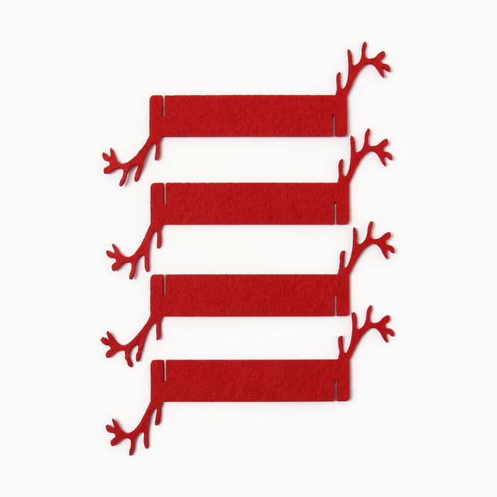 Набор колец для салфеток «Олень», 4 шт., красное, 15×5 см