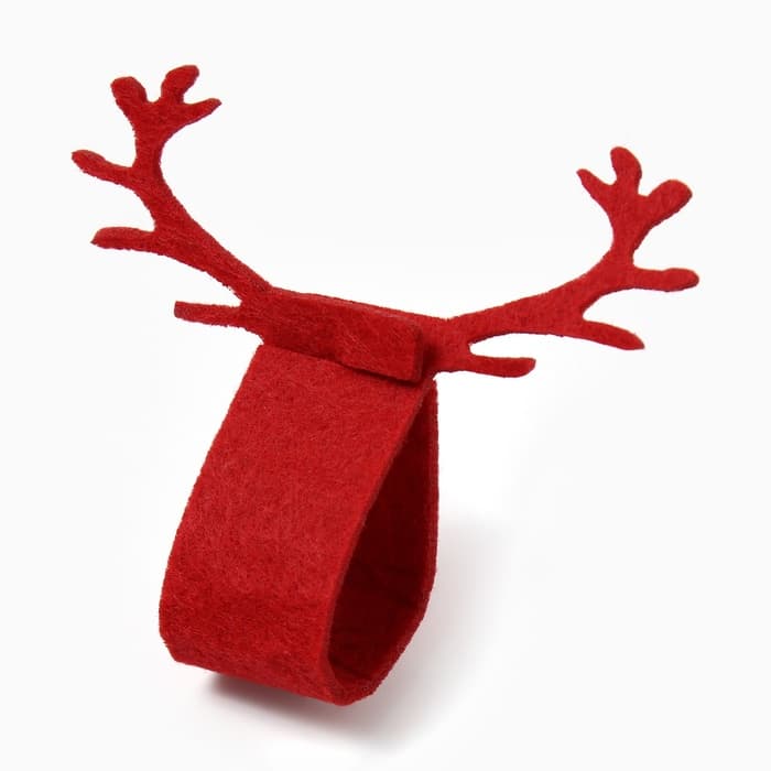 Набор колец для салфеток «Олень», 4 шт., красное, 15×5 см