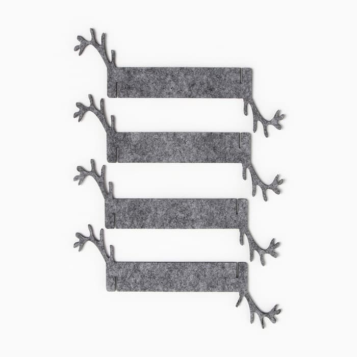 Набор колец для салфеток «Доляна. Олень», 4 шт., серые, 15×5 см