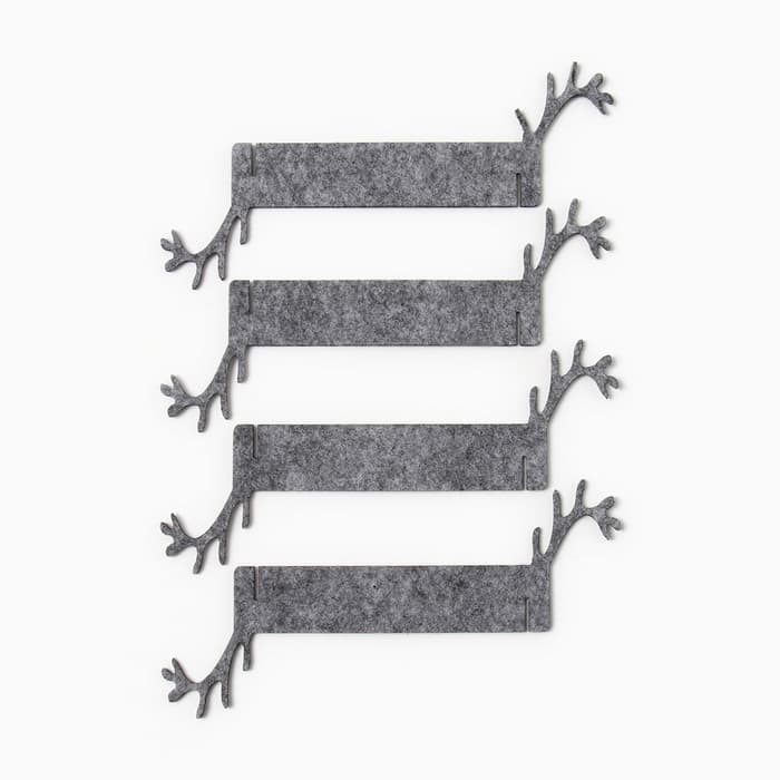 Набор колец для салфеток «Доляна. Олень», 4 шт., серые, 15×5 см