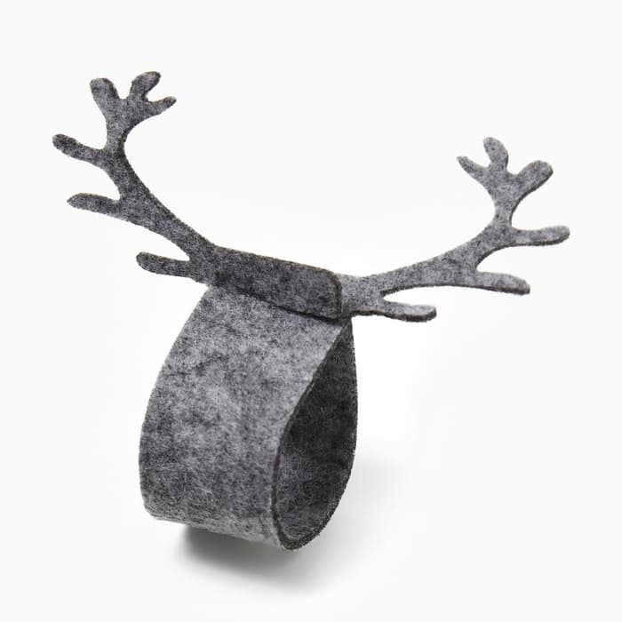 Набор колец для салфеток «Доляна. Олень», 4 шт., серые, 15×5 см