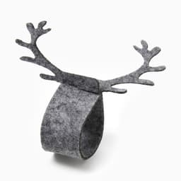 Набор колец для салфеток «Доляна. Олень», 4 шт., серые, 15×5 см