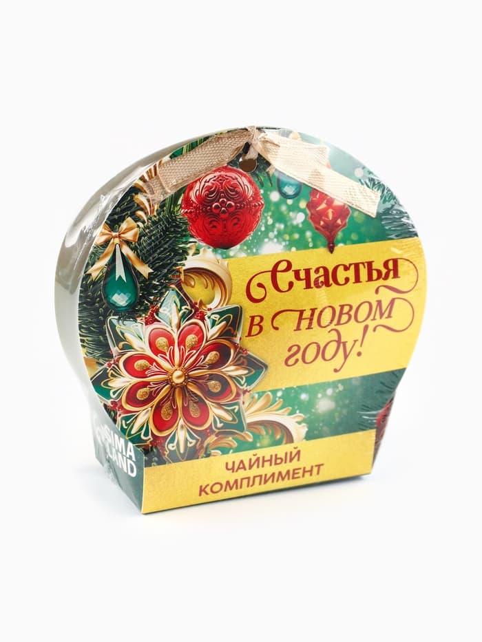 Чай подарочный «Счастья в новом году», ассорти, 12.6 г (7 пакетиков × 2 г).