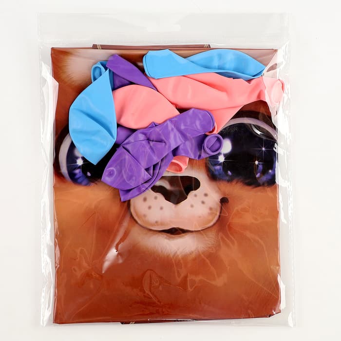 Воздушные шары фольгированные и латексные «Мишка», набор 9 шт.