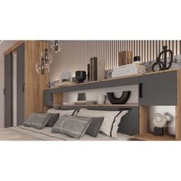 Спальный гарнитур «Бася», комплект 6 предметов, цвет графит/дуб крафт