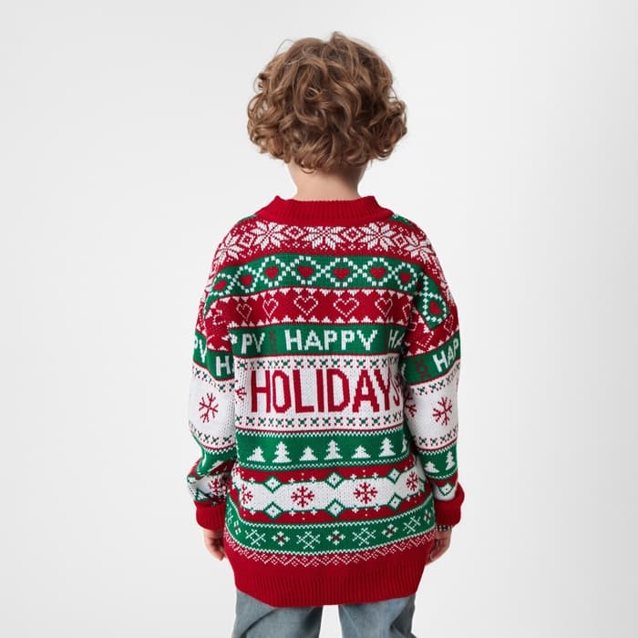 Джемпер детский новогодний вязаный KAFTAN: Holidays, зелёный, размер 30 (98-104 см)