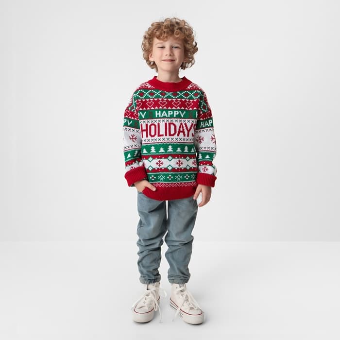 Джемпер детский новогодний вязаный KAFTAN: Holidays, зелёный, размер 32 (110-116 см)