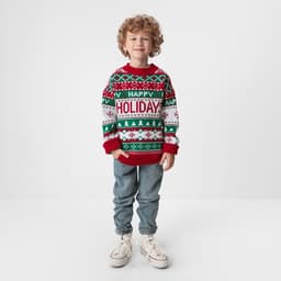 Джемпер детский новогодний вязаный KAFTAN: Holidays, зелёный, размер 34 (122-128 см)