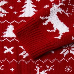 Джемпер детский новогодний вязаный KAFTAN: New Year с оленями, красный, размер 30 (98-104 см)