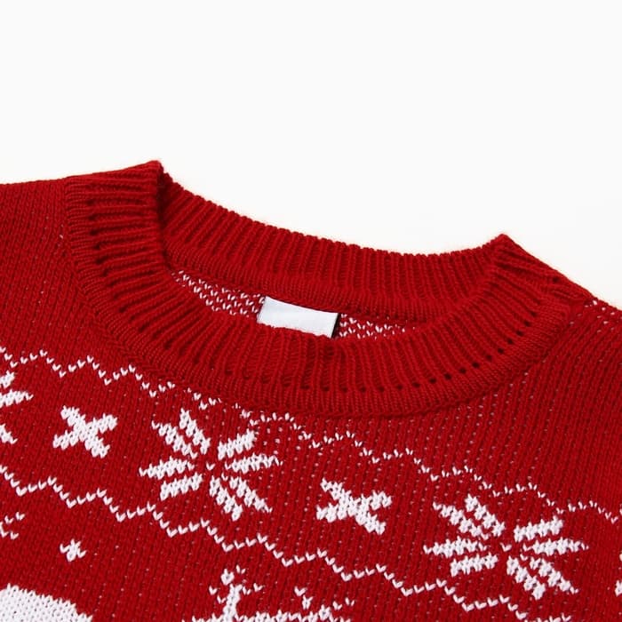 Джемпер детский новогодний вязаный KAFTAN: New Year с оленями, красный, размер 32 (110-116 см)