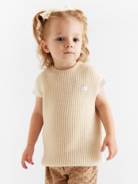 Жилет вязаный «Крошка Я», рост 86-92 см, молочный