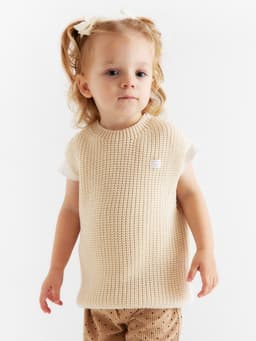 Жилет вязаный «Крошка Я», рост 86-92 см, молочный