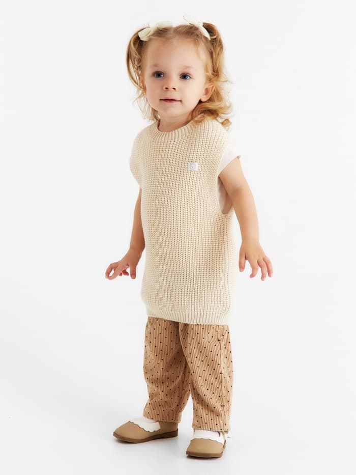 Жилет вязаный «Крошка Я», рост 86-92 см, молочный