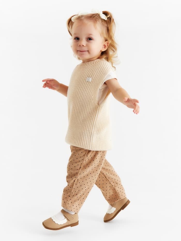 Жилет вязаный «Крошка Я», рост 86-92 см, молочный