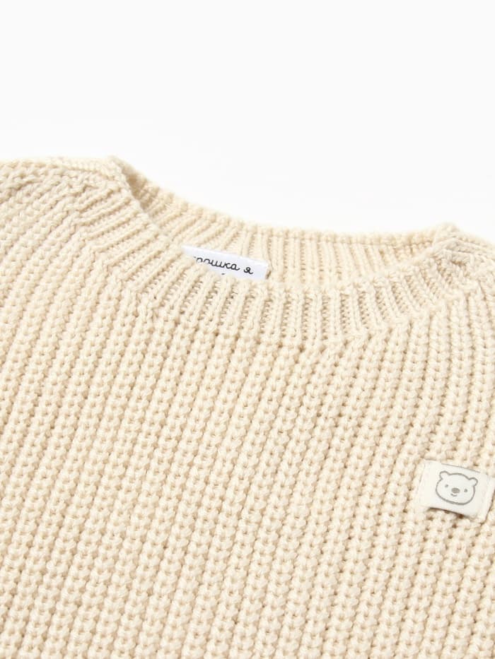 Жилет вязаный «Крошка Я», рост 86-92 см, молочный