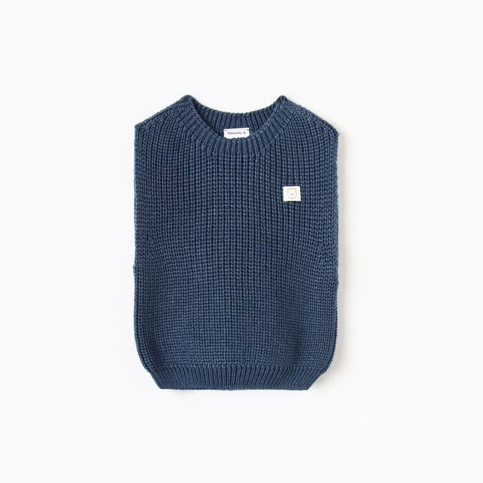 Жилет вязаный «Крошка Я», рост 86-92 см, синий