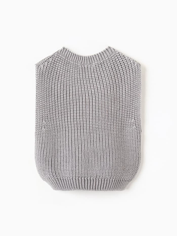 Жилет вязаный «Крошка Я», рост 86-92 см, серый