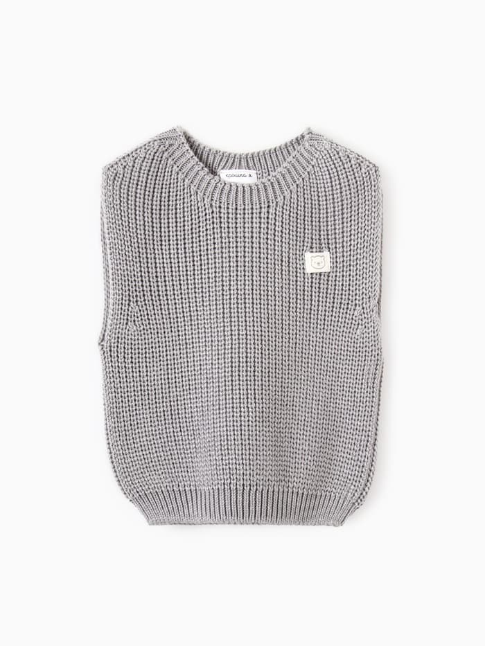 Жилет вязаный «Крошка Я», рост 80-86 см, серый