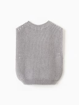 Жилет вязаный «Крошка Я», рост 80-86 см, серый