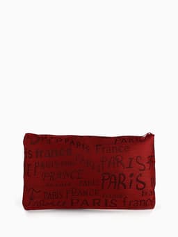 Набор простых косметичек 2 в 1 на молниях, с надписями, красный