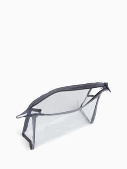 Набор простых косметичек 2 в 1 на молниях, с надписями, серый