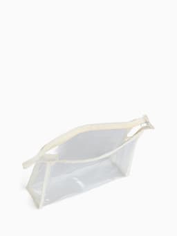 Набор простых косметичек 2 в 1 на молниях, с надписями, белый