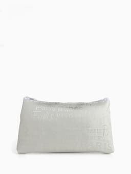 Набор простых косметичек 2 в 1 на молниях, с надписями, белый