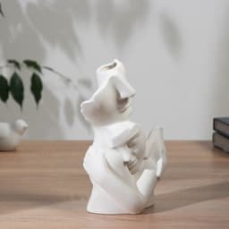 Ваза для цветов «Нежные прикосновения», 20.5×14 см, керамика, белая