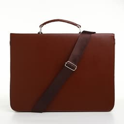 Портфель деловой мужской на клапане, 38×3.5×28 см, коричневая