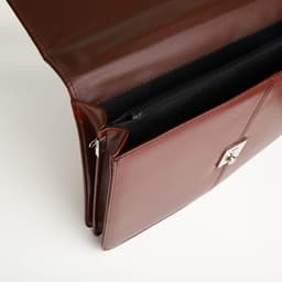 Портфель деловой мужской на клапане, 38×3.5×28 см, коричневая