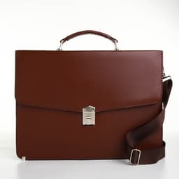 Портфель деловой мужской на клапане, 38×4×27 см, коричневая