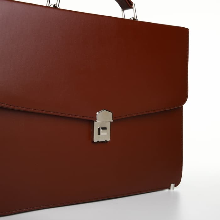 Портфель деловой мужской на клапане, 38×4×27 см, коричневая