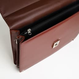 Портфель деловой мужской на клапане, 38×4×27 см, коричневая