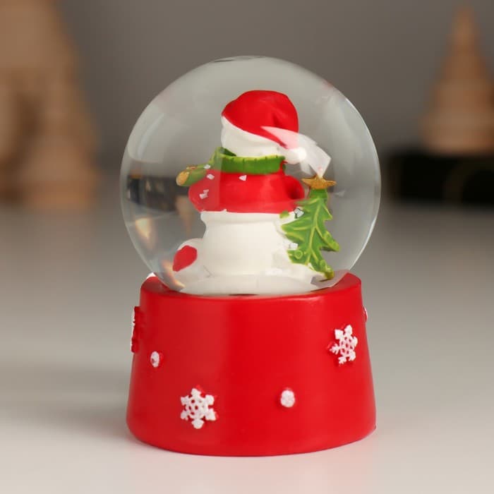Снежный шар стеклянный «Новогодний персонаж с бантом, ёлочкой», 4.7×4.7×6.5 см, МИКС