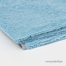 Тряпка для пола Raccoon, 250 г/м², 50×30 см, микрофибра, с оверлоком, 1 шт., голубая